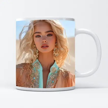 Blonde Woman Desert Boho Fashion Portrait