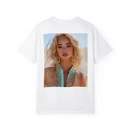Blonde Woman Desert Boho Fashion Portrait