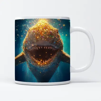 Glittering Shark With Gems Underwater Fantasy