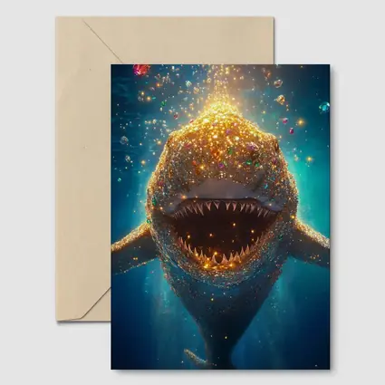Glittering Shark With Gems Underwater Fantasy