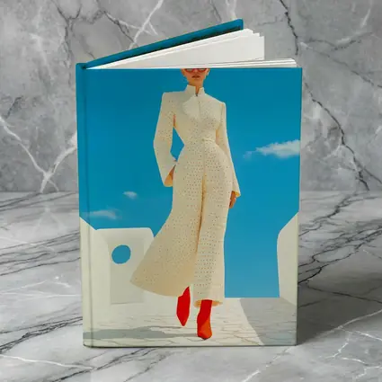Elegant Woman Cream Outfit Blue Sky