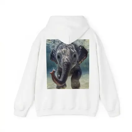 Baby Elephant Swimming Underwater Blue Green