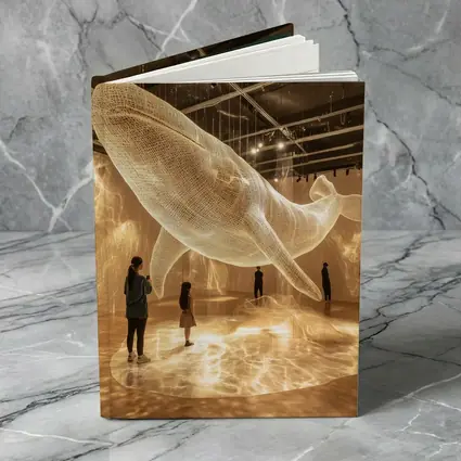 Glowing Wire Mesh Whale Art Installation Gallery