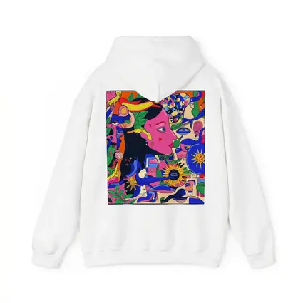 Psychedelic Woman Face Surreal Floral Illustration