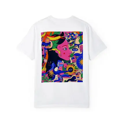 Psychedelic Woman Face Surreal Floral Illustration