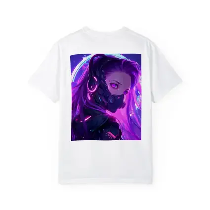 Cyberpunk Anime Girl Neon Purple Glow