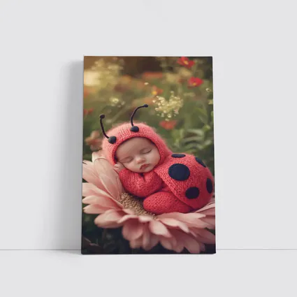 Sleeping Baby Ladybug Costume Flower Garden