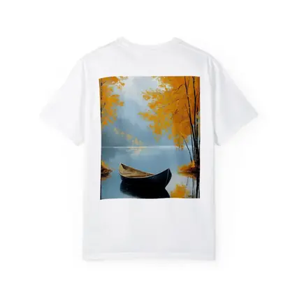 Autumn Lake Rowboat Oil Painting Art