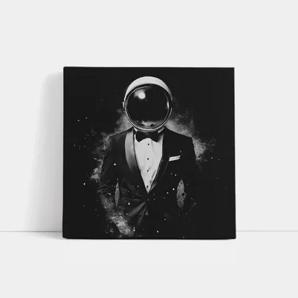Astronaut Tuxedo Black White Space Art