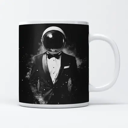 Astronaut Tuxedo Black White Space Art