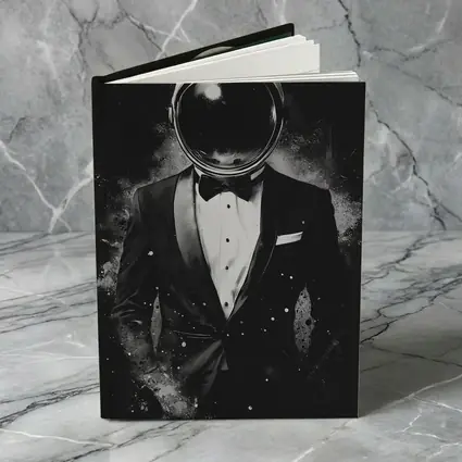 Astronaut Tuxedo Black White Space Art