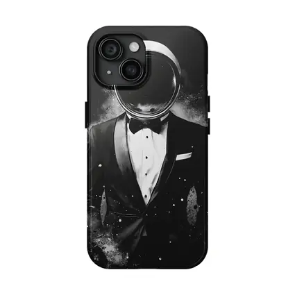 Astronaut Tuxedo Black White Space Art