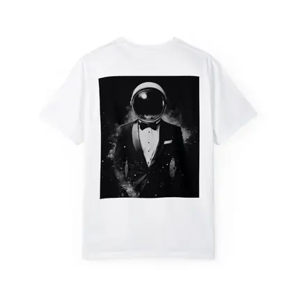 Astronaut Tuxedo Black White Space Art