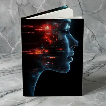 AI Woman Face Digital Circuit Technology Art