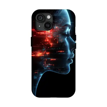 AI Woman Face Digital Circuit Technology Art