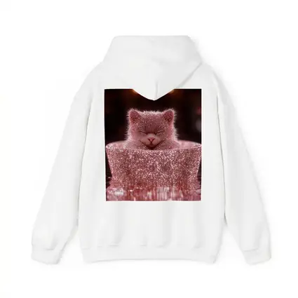 Glittery Pink Cat Sitting In Box