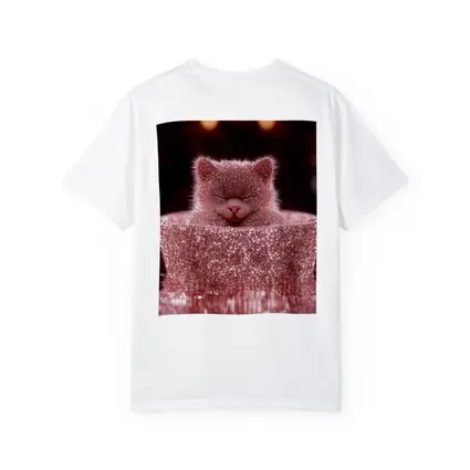 Glittery Pink Cat Sitting In Box
