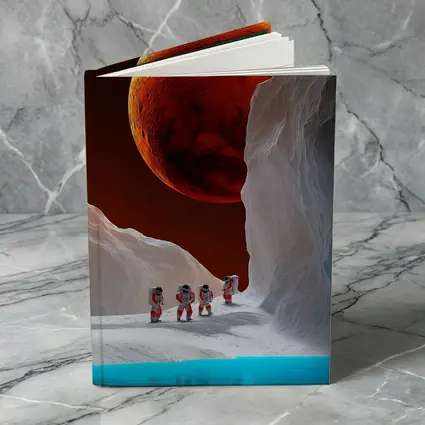 Astronauts Walking On Alien Ice Planet