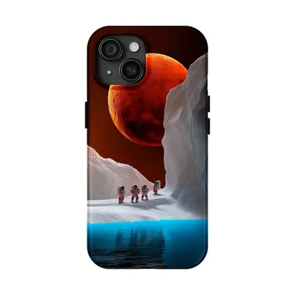 Astronauts Walking On Alien Ice Planet