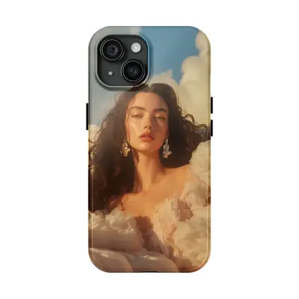 Woman in White Dress Against Blue Sky