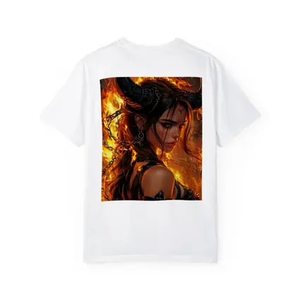 Demon Girl With Horns Fire Fantasy Art