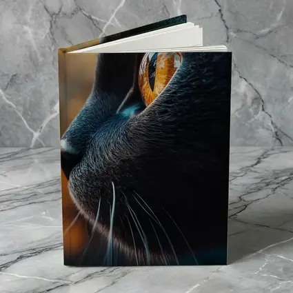 Black Cat Golden Eye Close Up Portrait