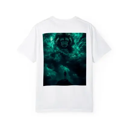 Lion Spirit Emerges From Teal Storm Clouds