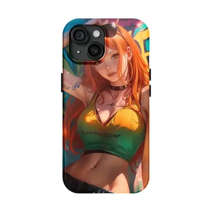 Anime Girl Graffiti Wall Cyberpunk Summer