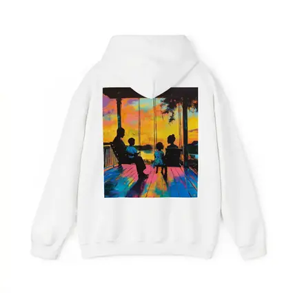 Family Porch Swing Colorful Sunset Painting