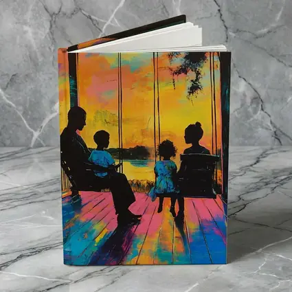 Family Porch Swing Colorful Sunset Painting