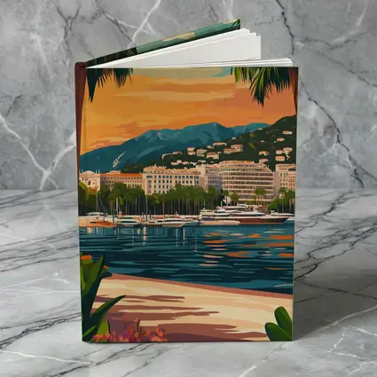 Cannes France Waterfront Sunset Travel Art
