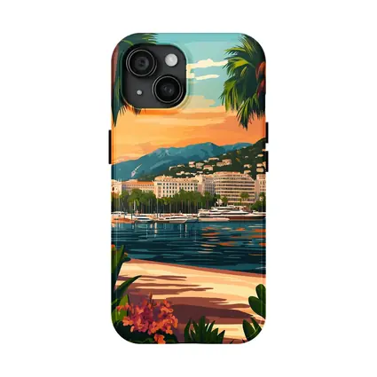 Cannes France Waterfront Sunset Travel Art
