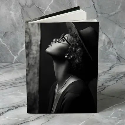 Black and White Woman Portrait Dark Background
