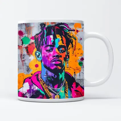 Colorful Hip Hop Portrait Graffiti Wall Art
