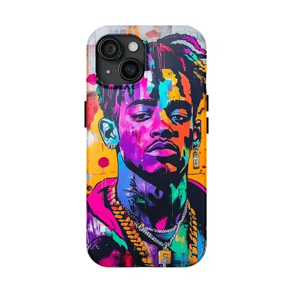 Colorful Hip Hop Portrait Graffiti Wall Art