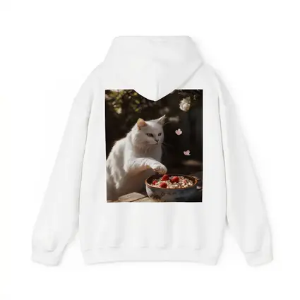 White Cat Cherry Blossoms Garden Bowl