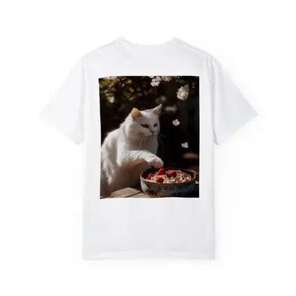 White Cat Cherry Blossoms Garden Bowl