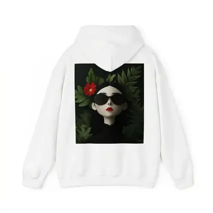 Dark Aesthetic Woman Sunglasses Red Flower Leaves