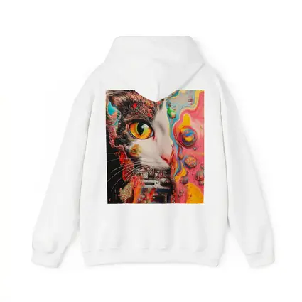 Tuxedo Cat Psychedelic Colorful Abstract Art