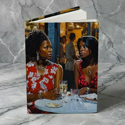 Two Women Dining at Night Restaurant