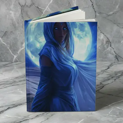 Fantasy Woman Blue Moon Desert Night Art