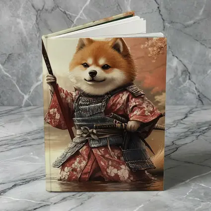 Shiba Inu Samurai Cherry Blossom Warrior Art
