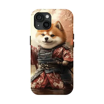 Shiba Inu Samurai Cherry Blossom Warrior Art