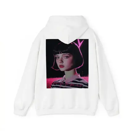Dark Academia Girl Pink Neon Field Portrait
