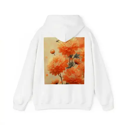 Orange Chrysanthemums With Dragonfly Floral Painting