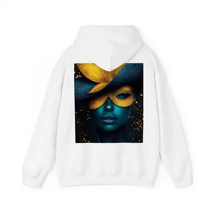 Blue Woman Gold Flower Mask Dark Art