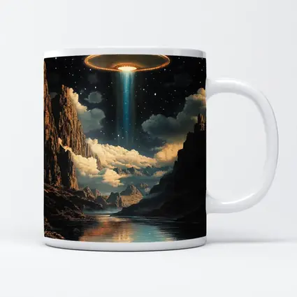 UFO Abduction Beam Canyon Night Sky