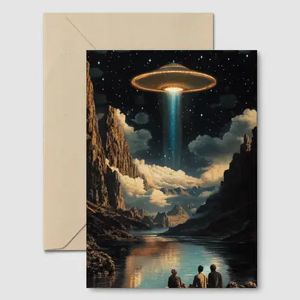 UFO Abduction Beam Canyon Night Sky