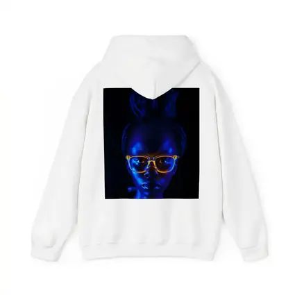 Woman Portrait Glowing Neon Glasses Dark Background