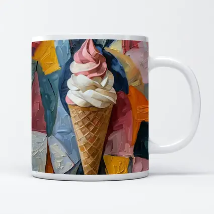 Soft Serve Ice Cream Cone Oil Painting